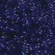 Miyuki Bugle Beads Stäbchen gedreht 6mm 1711 dyed transparent dark Cobalt ca10gr